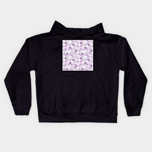 Lilac Purple Check Pattern Kids Hoodie